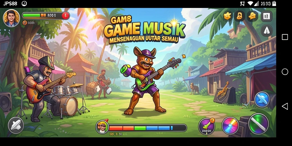 Tampilan screenshot JPS88 menunjukkan pemain menikmati permainan musik yang interaktif.