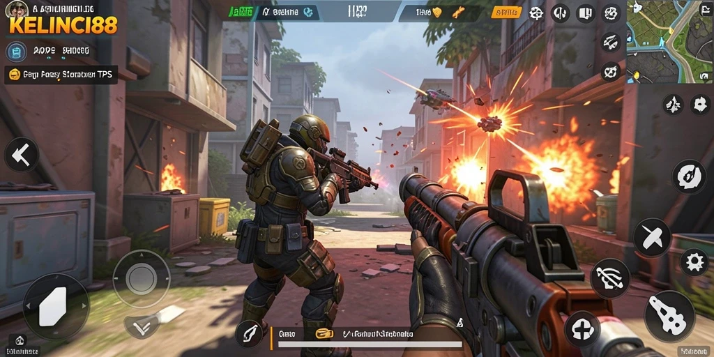 Tampilan aksi seru dalam gameplay KELINCI88 di TPS.