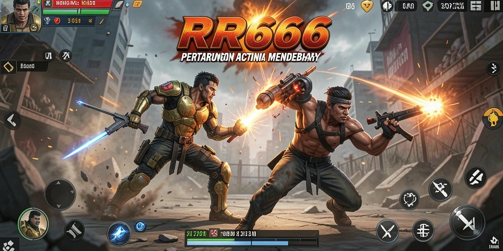 Tampilan gameplay mendebarkan dalam pertempuran RR666.